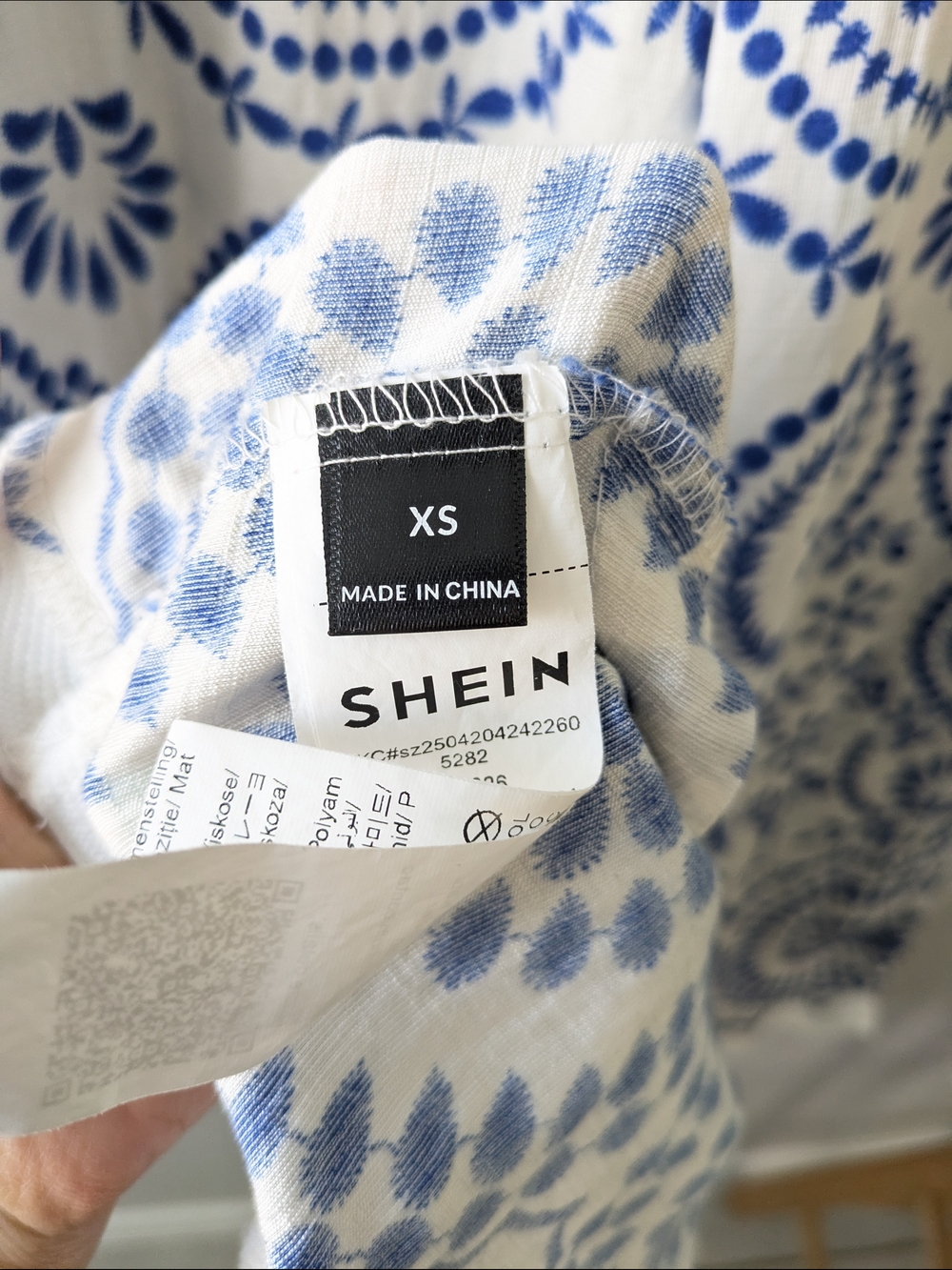 SHEIN Blue & White Printed Two-Piece Set - Picture 9 of 10
